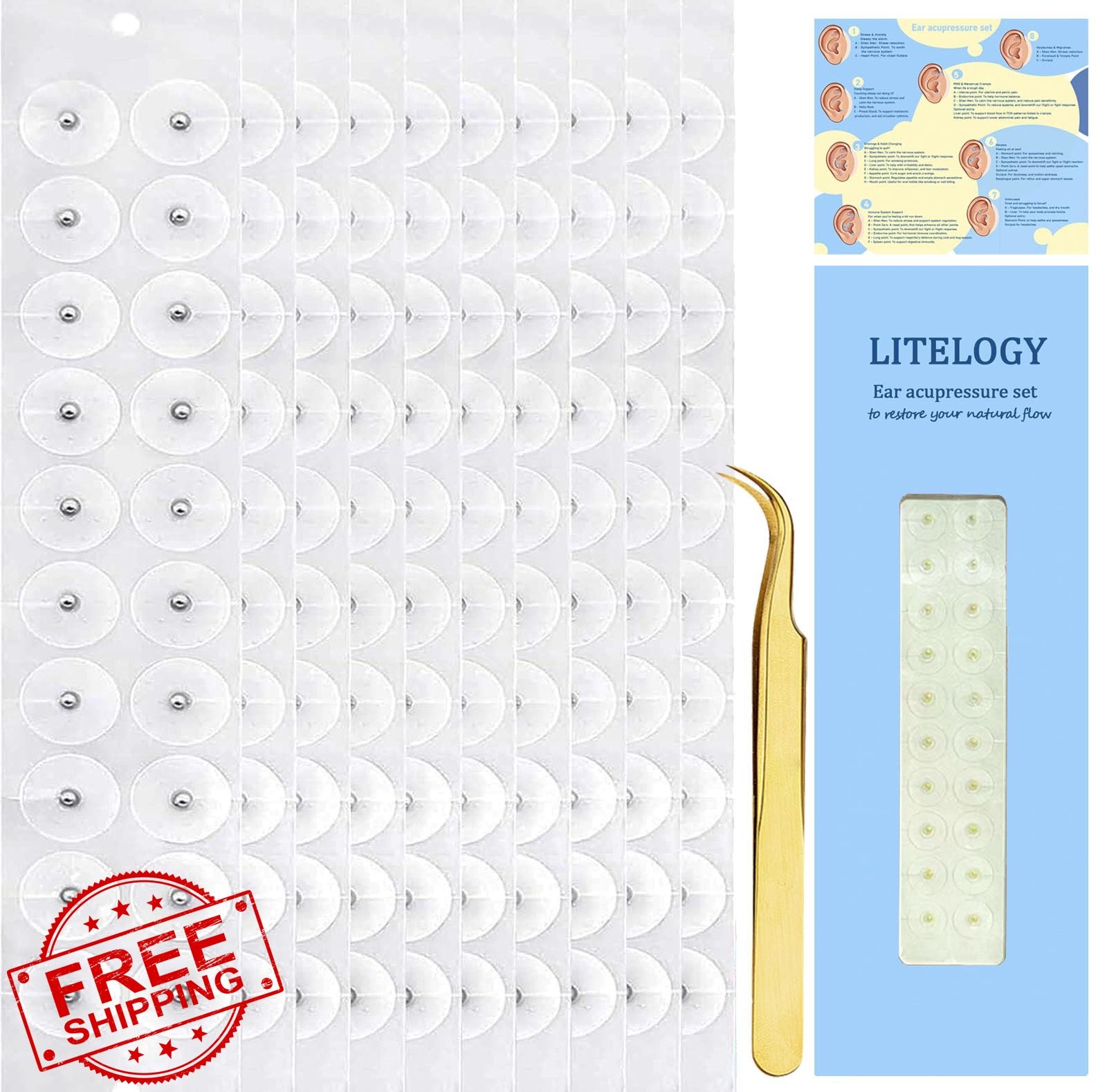Litelogy ear seeds silver 200 units