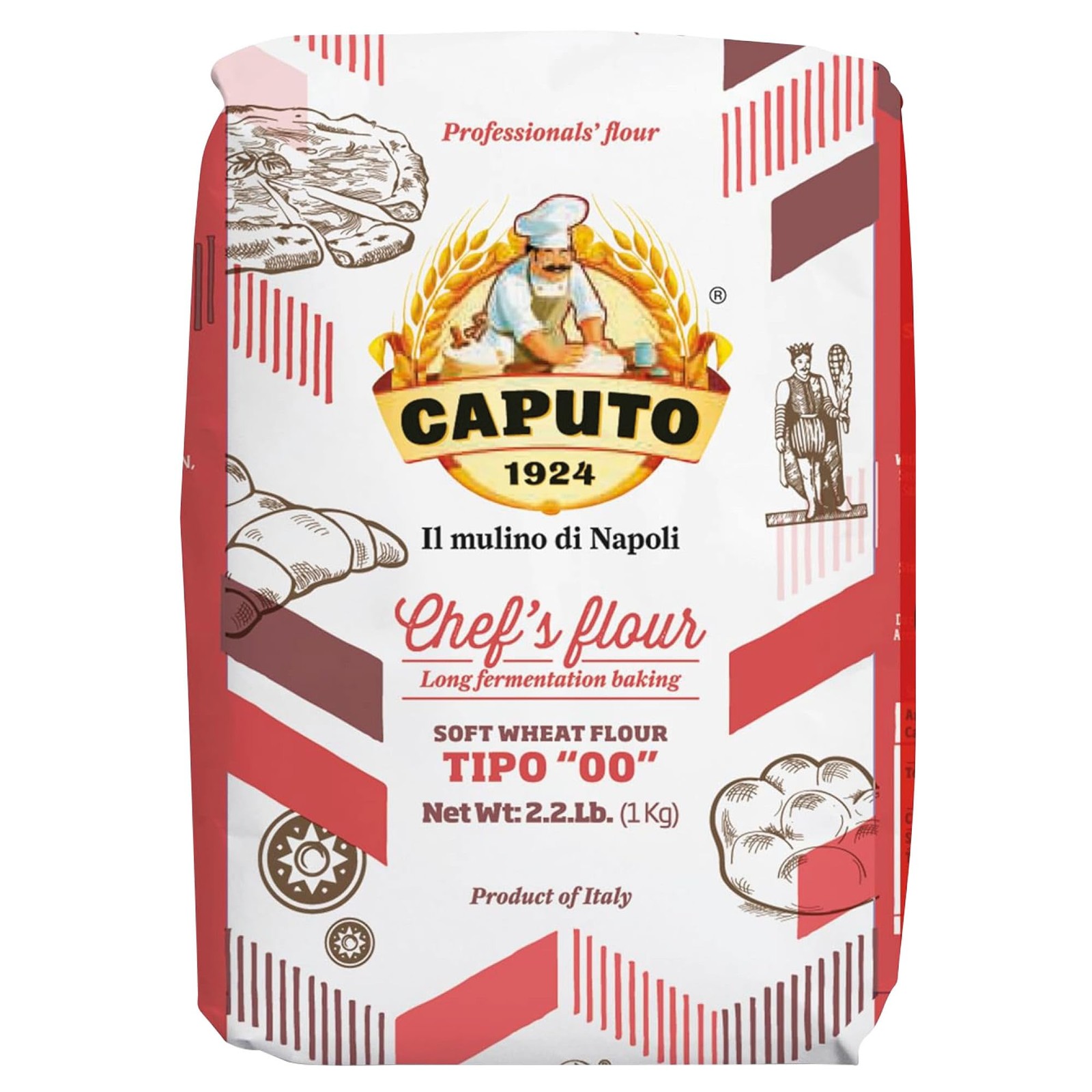Antimo Caputo Chef’s Flour 2.2 LB – Italian 35.2 Ounce (Pack of 1), White
