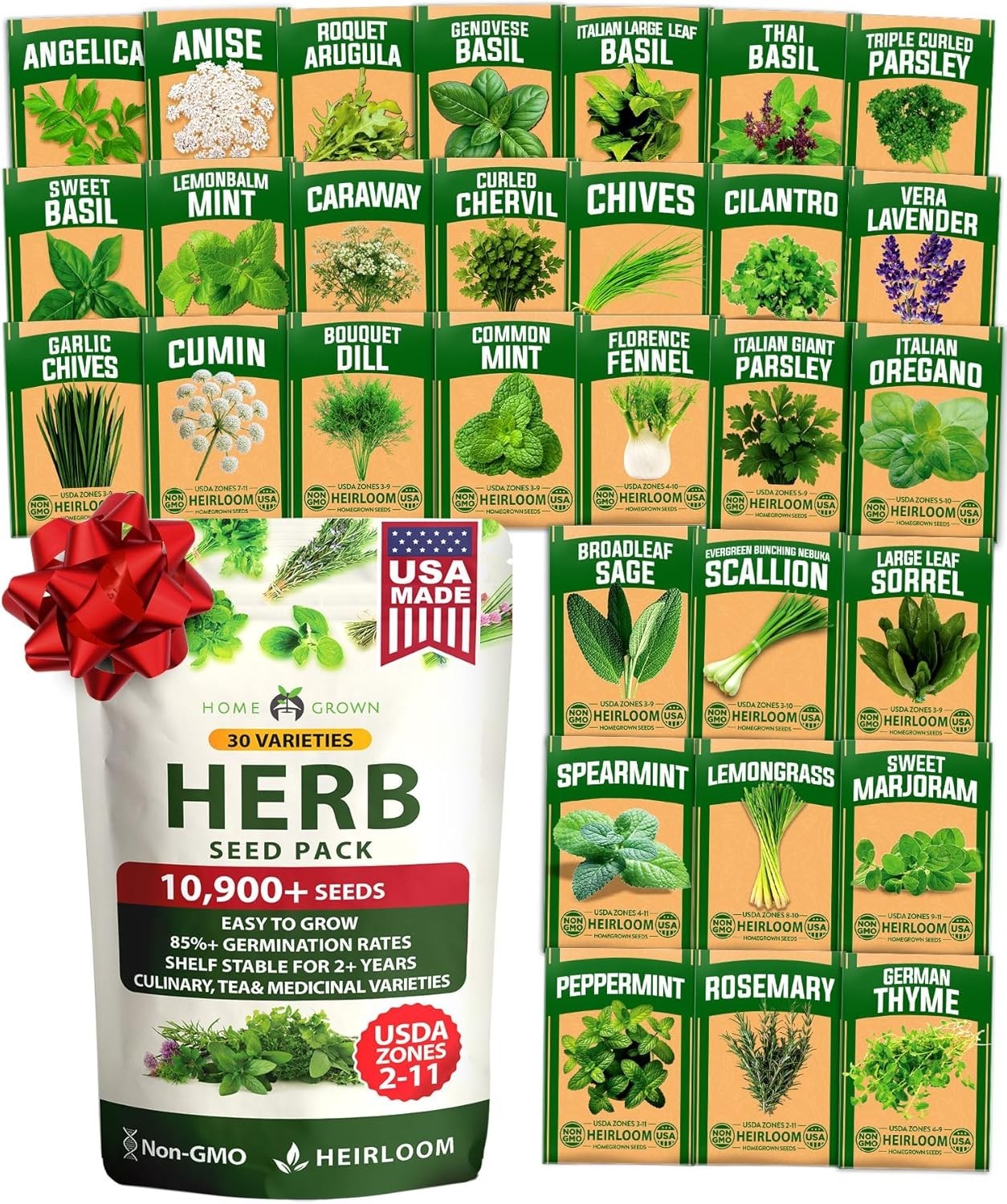 Pollinator-Friendly Herb Seed Set for Spring & Summer Planting – Low Maintenance