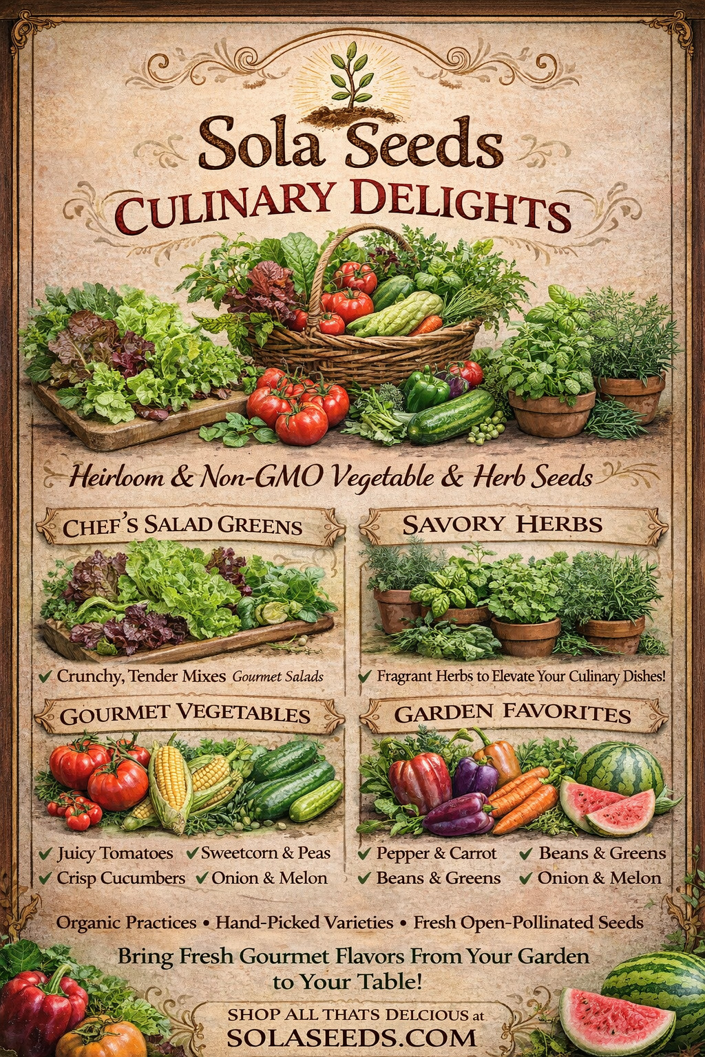 1000 Chef’s Salad Garden Lettuce Mix Seeds -5 Heirloom Varieties -Non-GMO-USA!