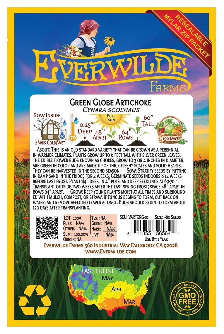 1 Oz Green Globe Artichoke Seeds – Everwilde Farms Mylar Seed Packet