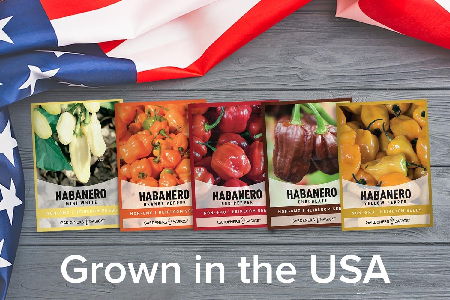 Habanero Pepper Seeds 5 Variety Pack Orange Red Yellow Chocolate White Heirloom