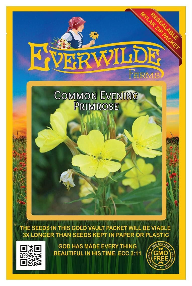 2000 Common Evening Primrose Wildflower Seeds – Everwilde Farms Mylar Packet