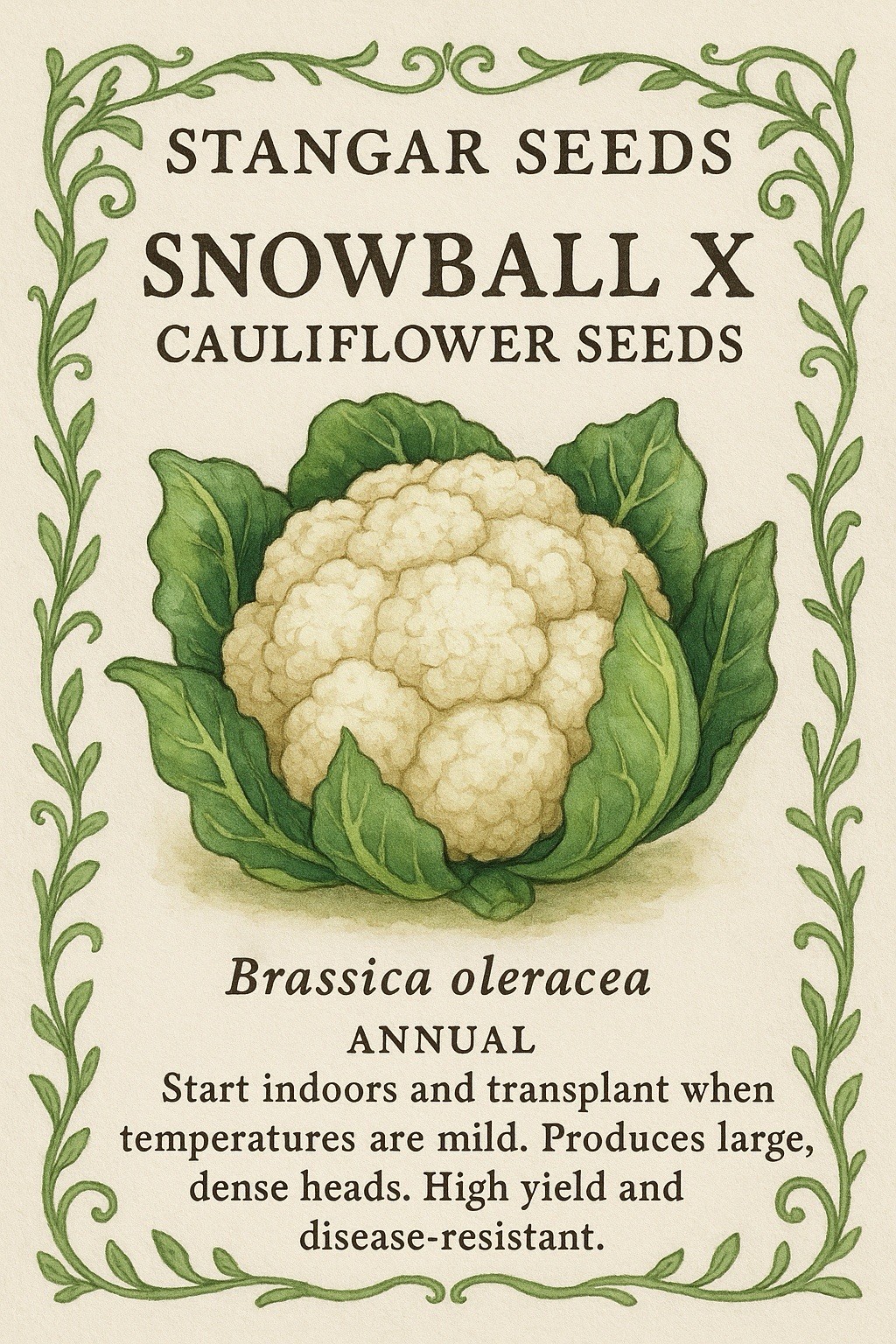 Snowball X Cauliflower Seeds, High Yield & Disease-Resistant, 50+ per pack, 2026
