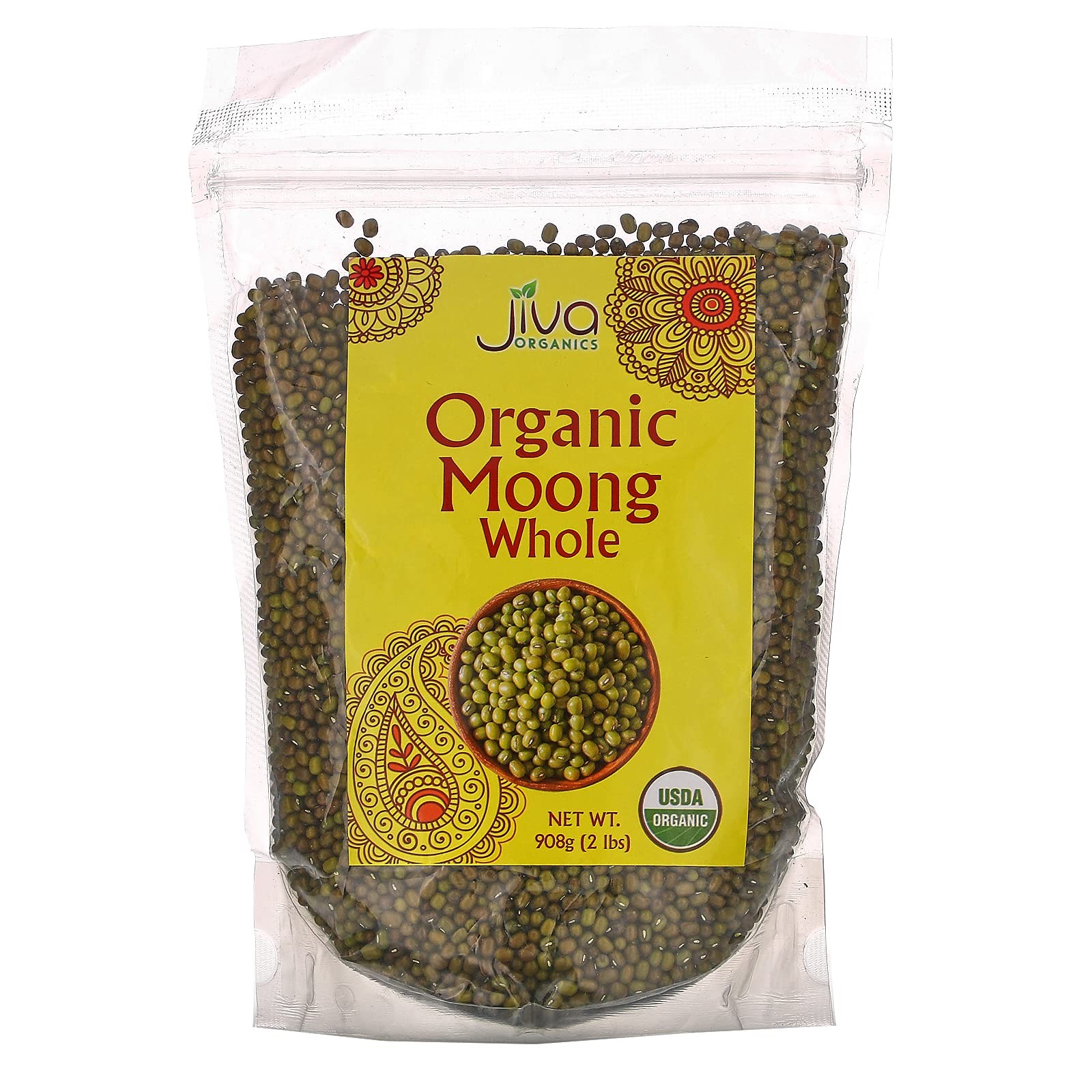 Jiva Organic Mung Bean – Mung Moong Beens Whole for Sprouting and Cooking – 2…
