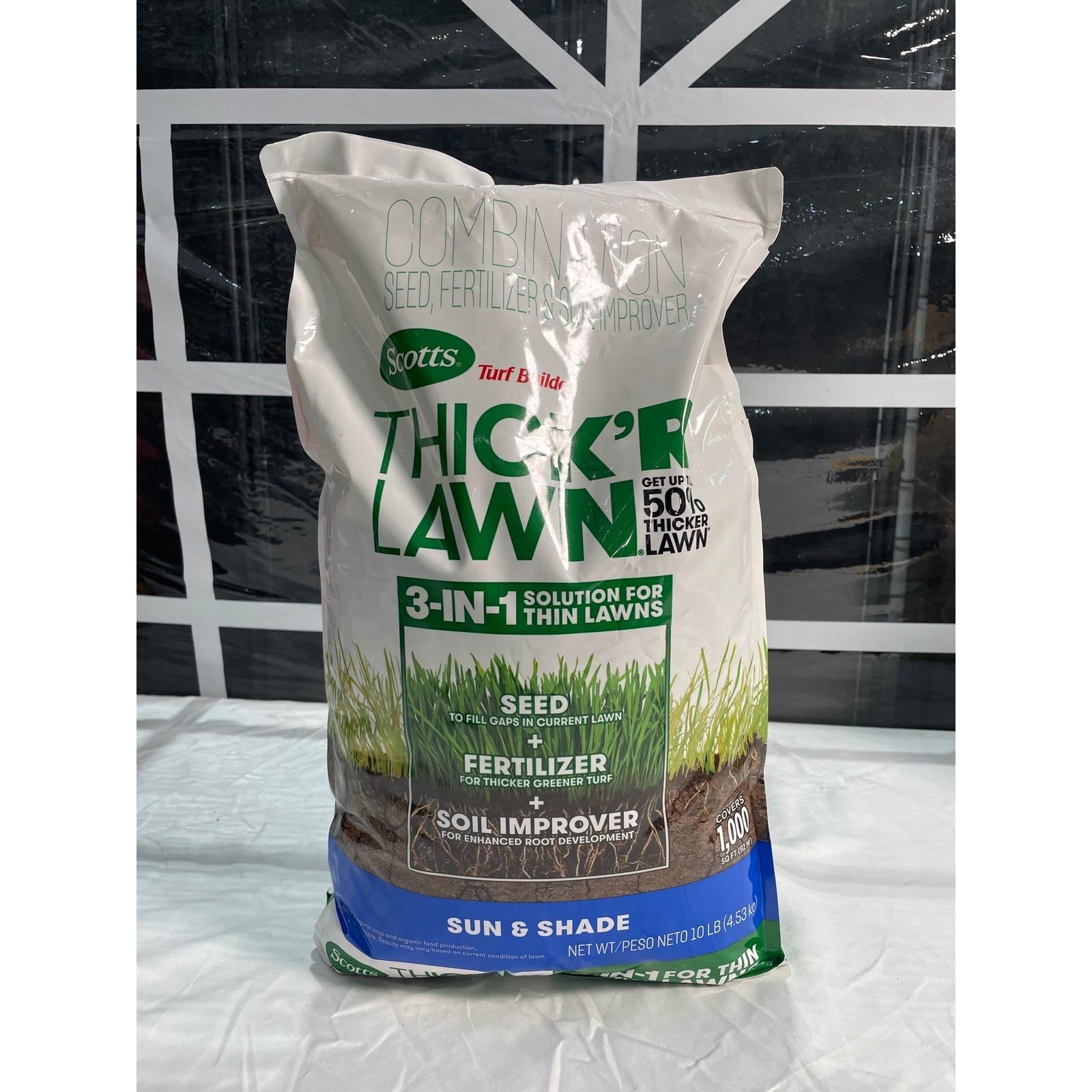 Scotts Turf Builder Thick’R Lawn Sun & Shade 3-in-1 Seed Fertilizer 10 lb Bag