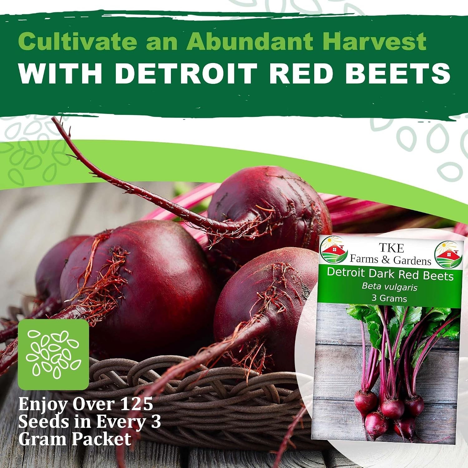 High Germination Detroit Dark Red Beet Seeds – 125 Count, Ideal for Any Garden