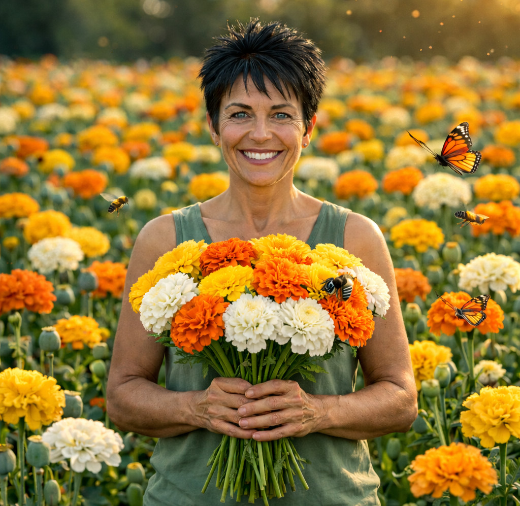 Landscaper’s Pack African Marigold SUGAR & SPICE Orange Ylw White 300 Seeds!