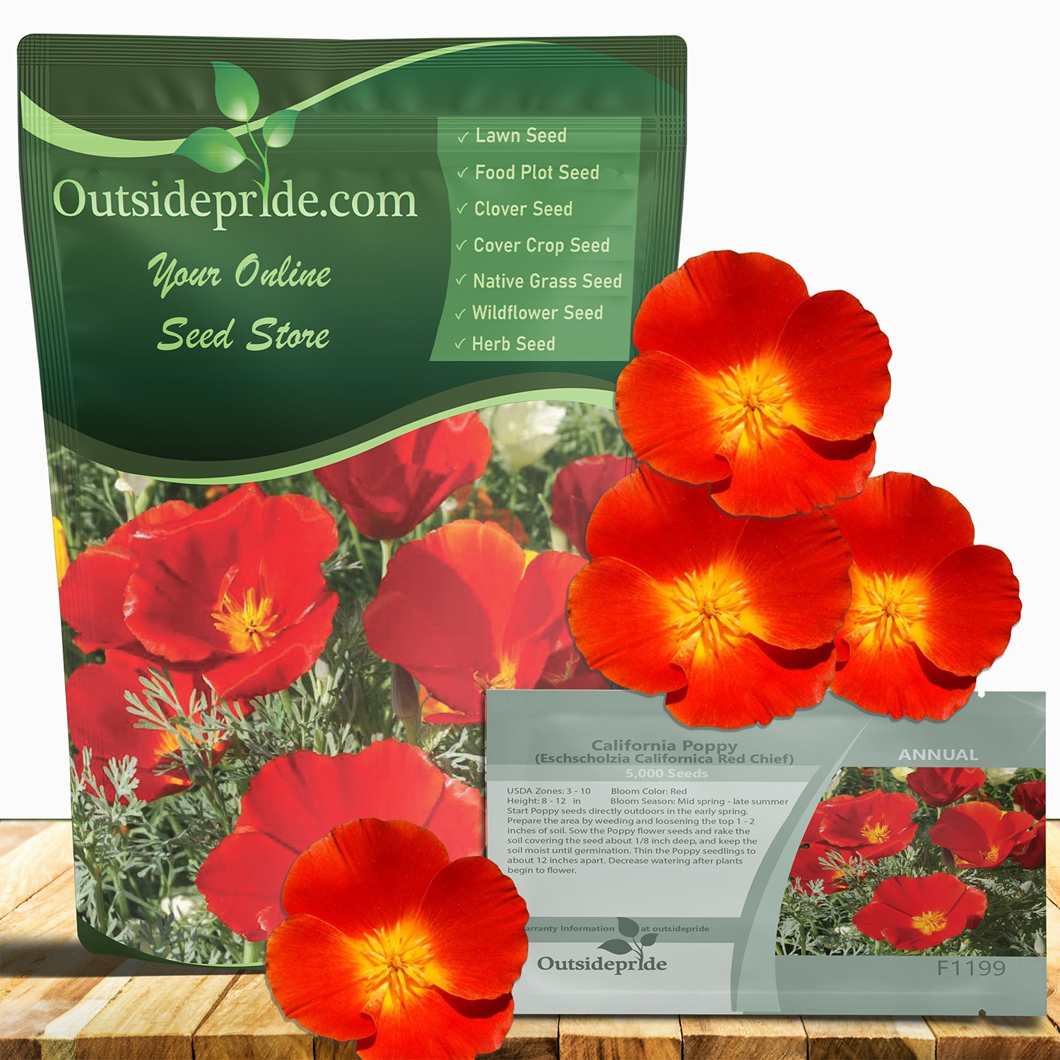 1 LB Red California Poppy Flower Seed For Planting | Seeds For Xeriscaping