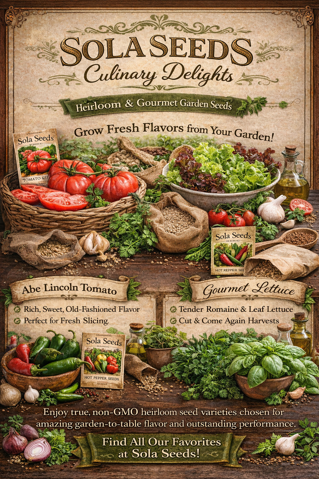 1000 Chef’s Salad Garden Lettuce Mix Seeds -5 Heirloom Varieties -Non-GMO-USA!