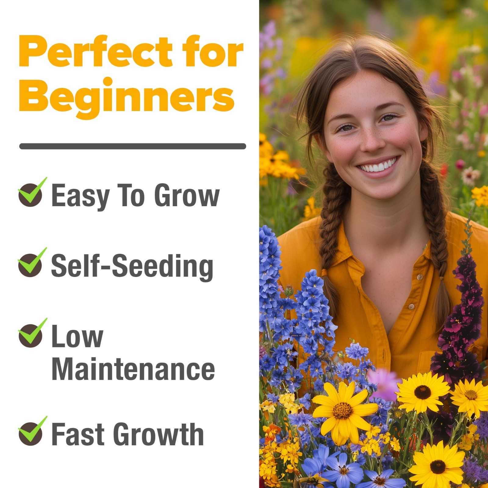 Midwest Wildflower Seed Mix – 32,500+ Open Pollinated Perennial & Annual Flowers