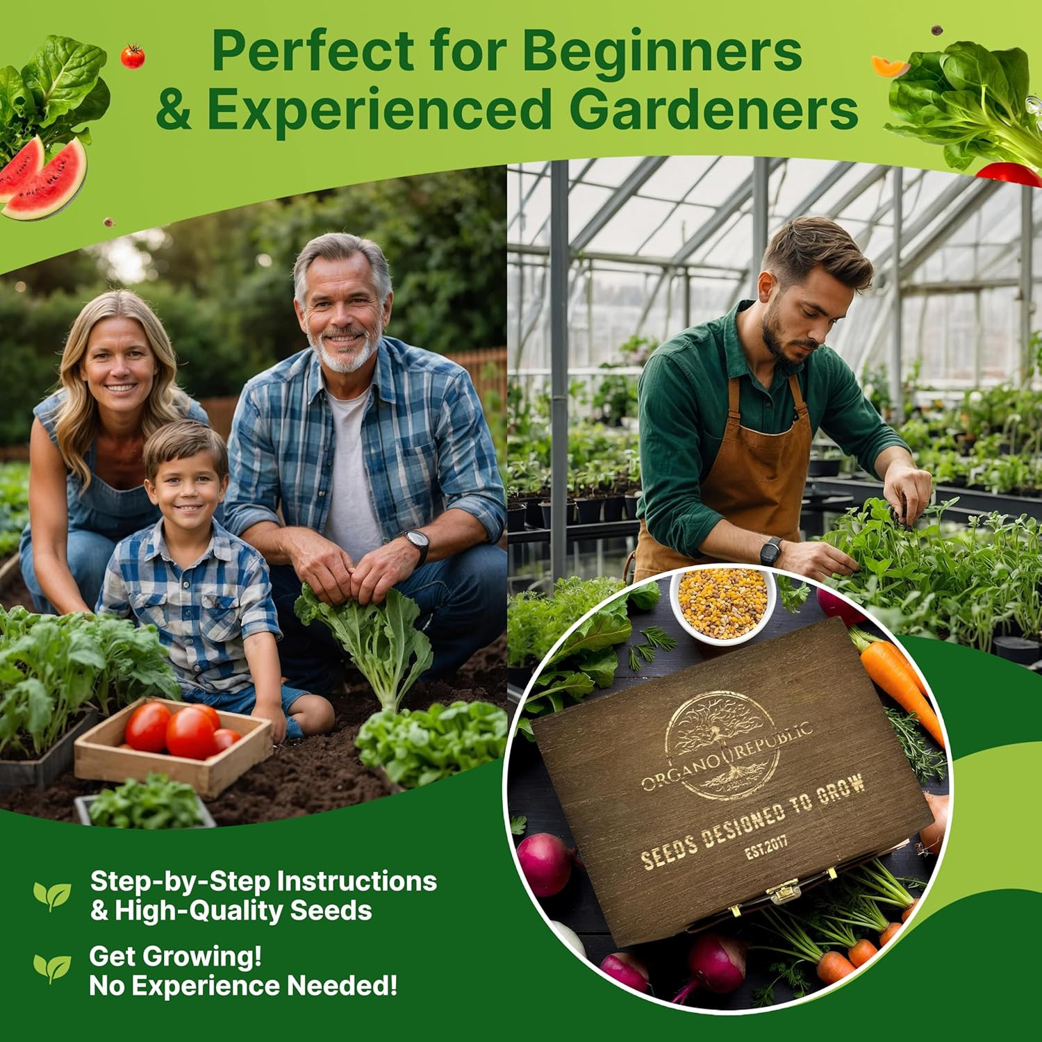 75 Vegetable & Greens Seeds Variety Pack – Non-GMO Heirloom Garden Kit