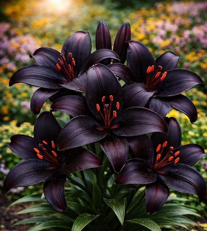 Blackstone Lily Bulbs for Planting – Deep Burgundy Black Asiatic (5)