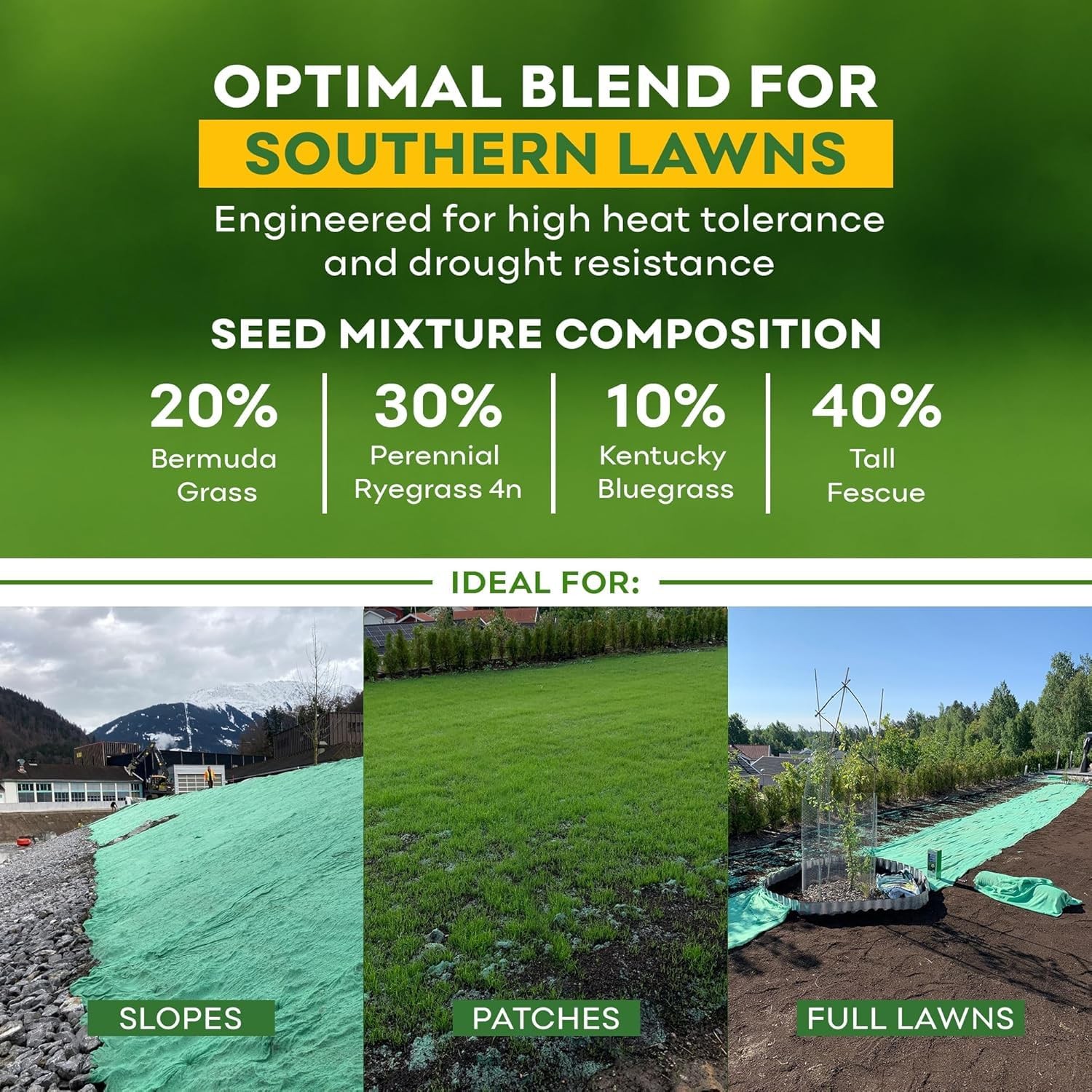 Bermuda Grass Rolls for Southern Lawns – Biodegradable Roll Out Grass Mat – A…