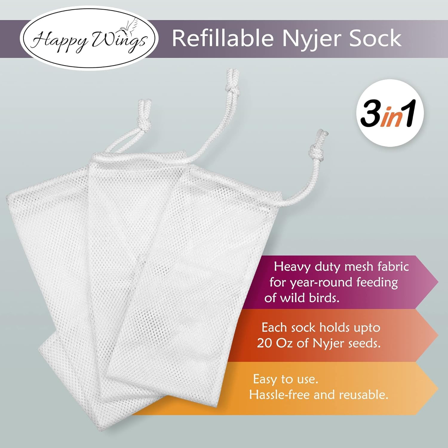 Nyjer/Thistle Seeds with Empty Sock for Wild Bird Food – 5 Pounds I No Grow Seed