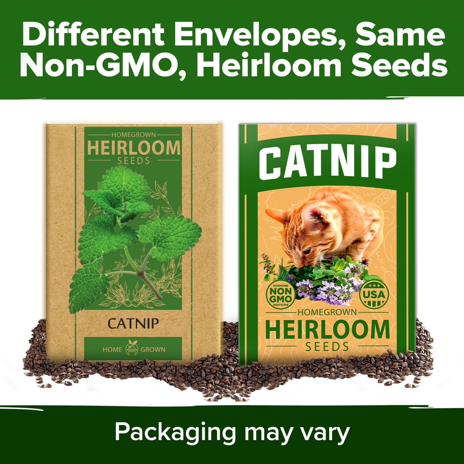 Catnip Seeds 2 Pack High Germination Indoor/Outdoor Herb for Cats