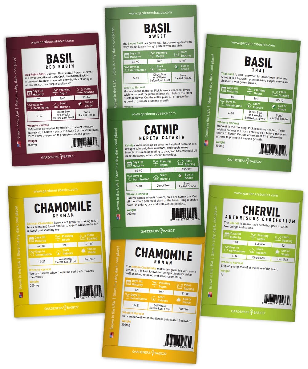35 Medicinal Herb Seeds Variety Pack – Heirloom NonGMO Healing & Culinary Her…