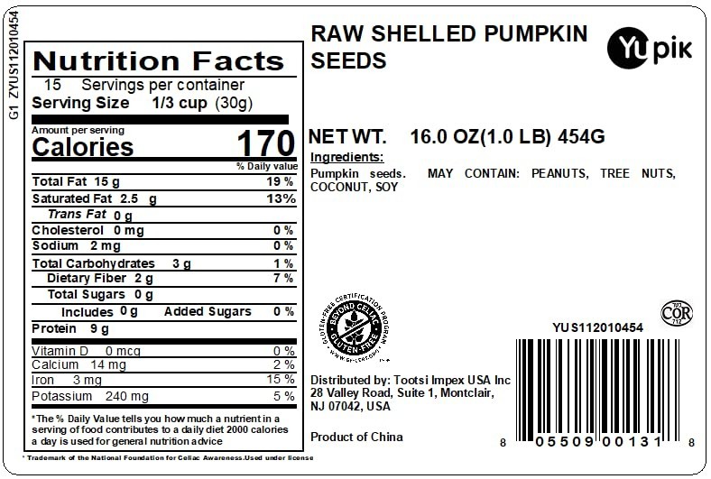 1 lb Raw Pumpkin Seeds – Gluten-Free, Kosher, Nutty Flavor | Ideal for Toppings