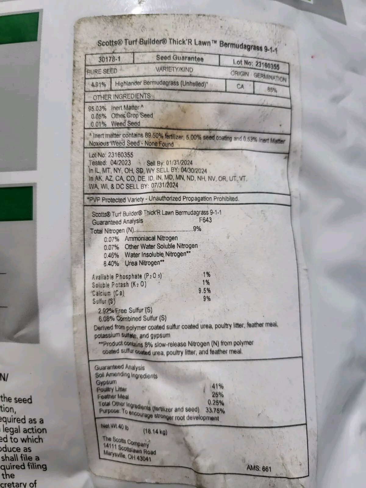 Scotts Turf Builder Thick’R Lawn Combination Bermudagrass, 40 Lbs Grass EXPIRED
