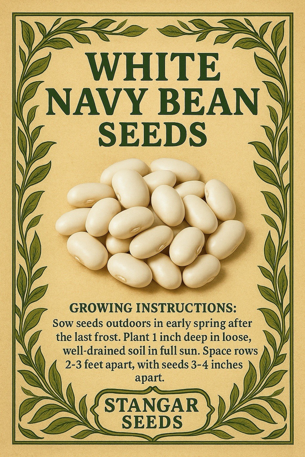 Navy Bean Seeds | For Planting Great White Northern Beans Vegetable Seed 2026