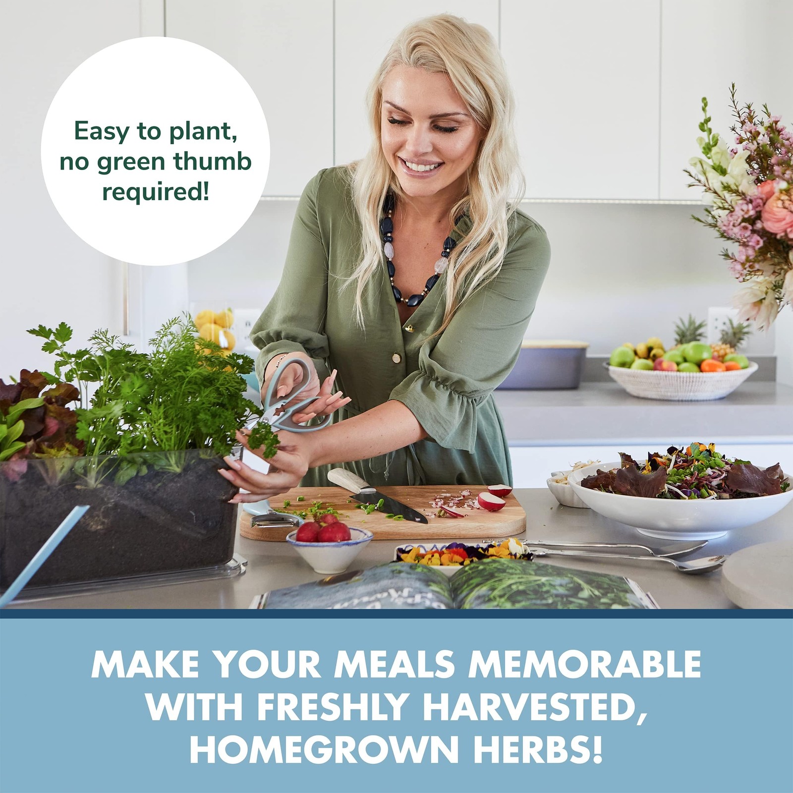 Indoor Herb Garden Starter Kit – Heirloom, Non-GMO Herb Seeds – Basil Thyme P…