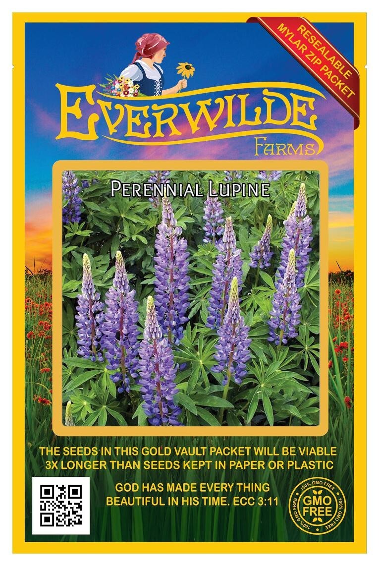100 Perennial Lupine Wildflower Seeds – Everwilde Farms Mylar Seed Packet