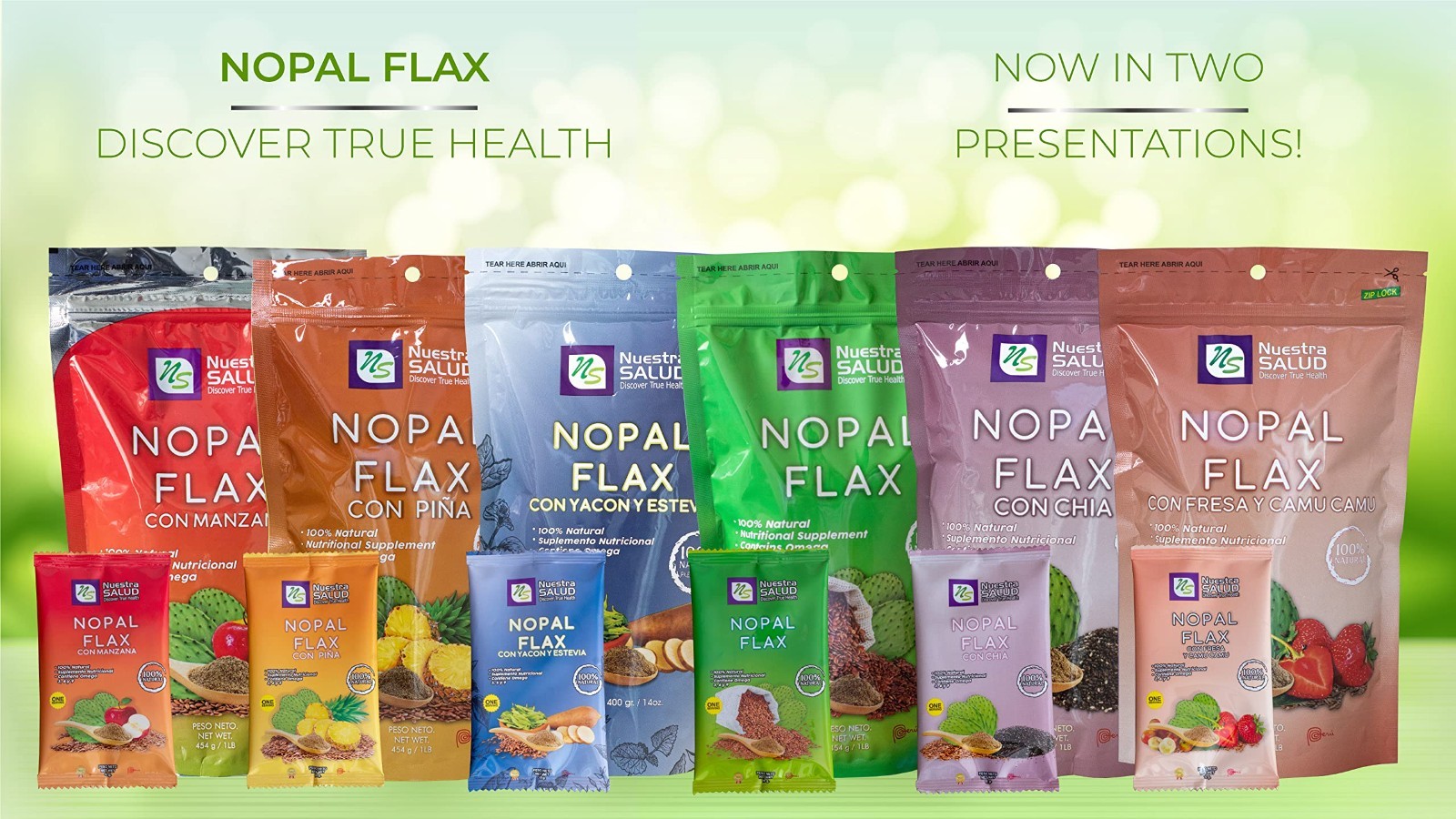 100% Natural Milled Flax Seed with Nopal & Apple – 454g (1lb) – Healthy Superfoo