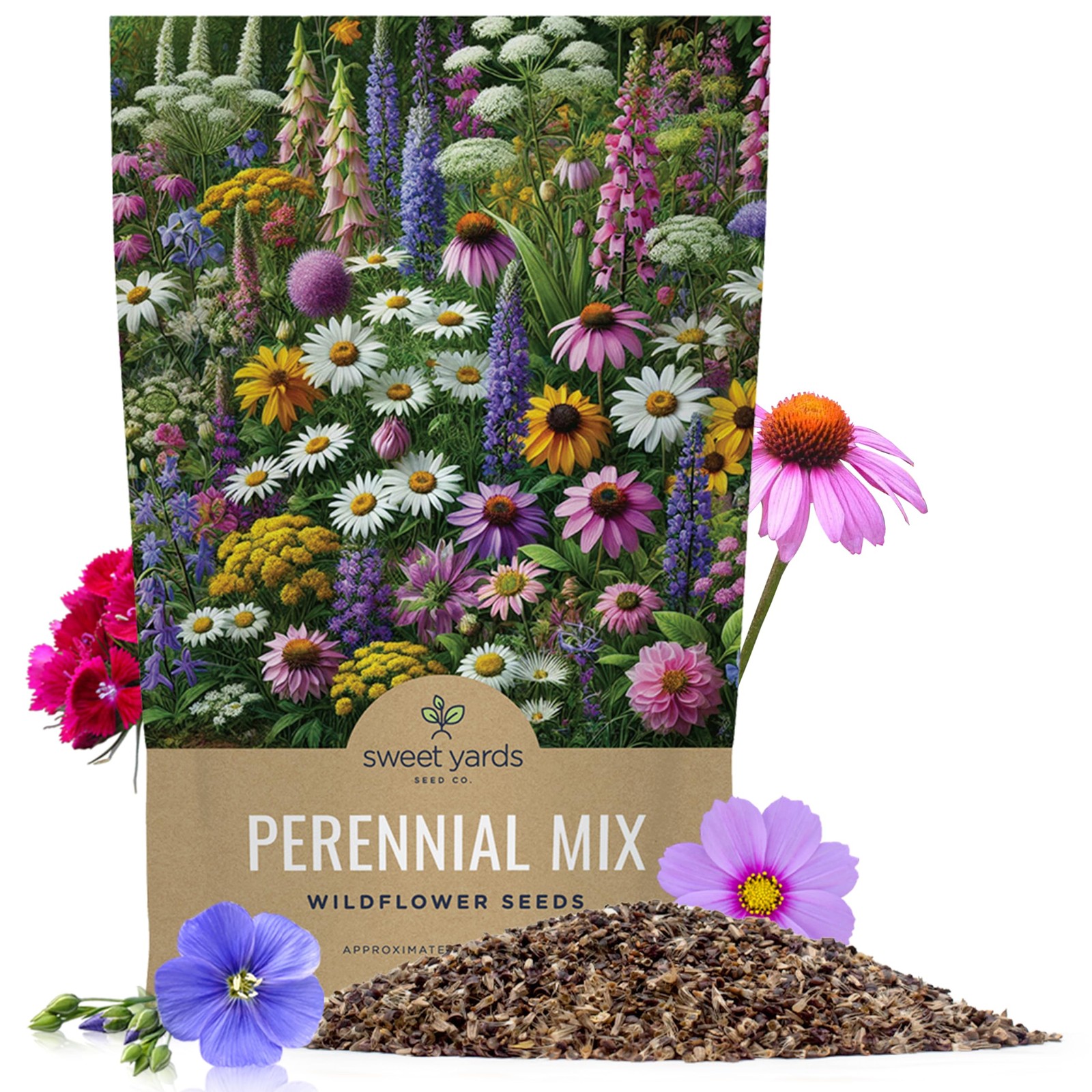 Perennial Wildflower Seeds Mixture – Bulk 1/4 Pound Bag – Over 60,000 Pure Li…