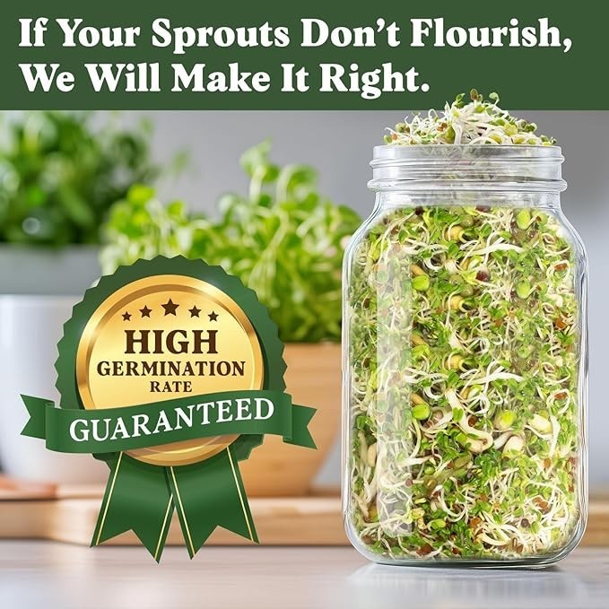 Organic Sprouting Seeds – Salad Blend Variety- Non-GMO, USA Grown Microgreens…