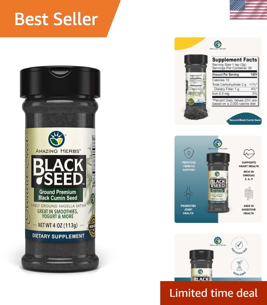 4 Oz Black Cumin Seeds – Non-GMO, Gluten-Free & Digestive Health Booster