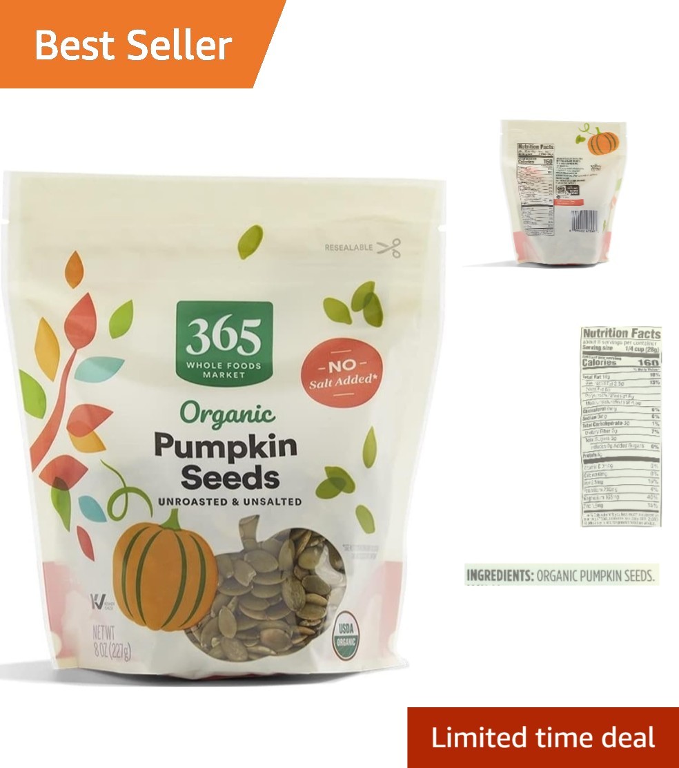 Organic Pumpkin Seeds, 8 Ounce Resealable Bag – Snack & Baking Delight