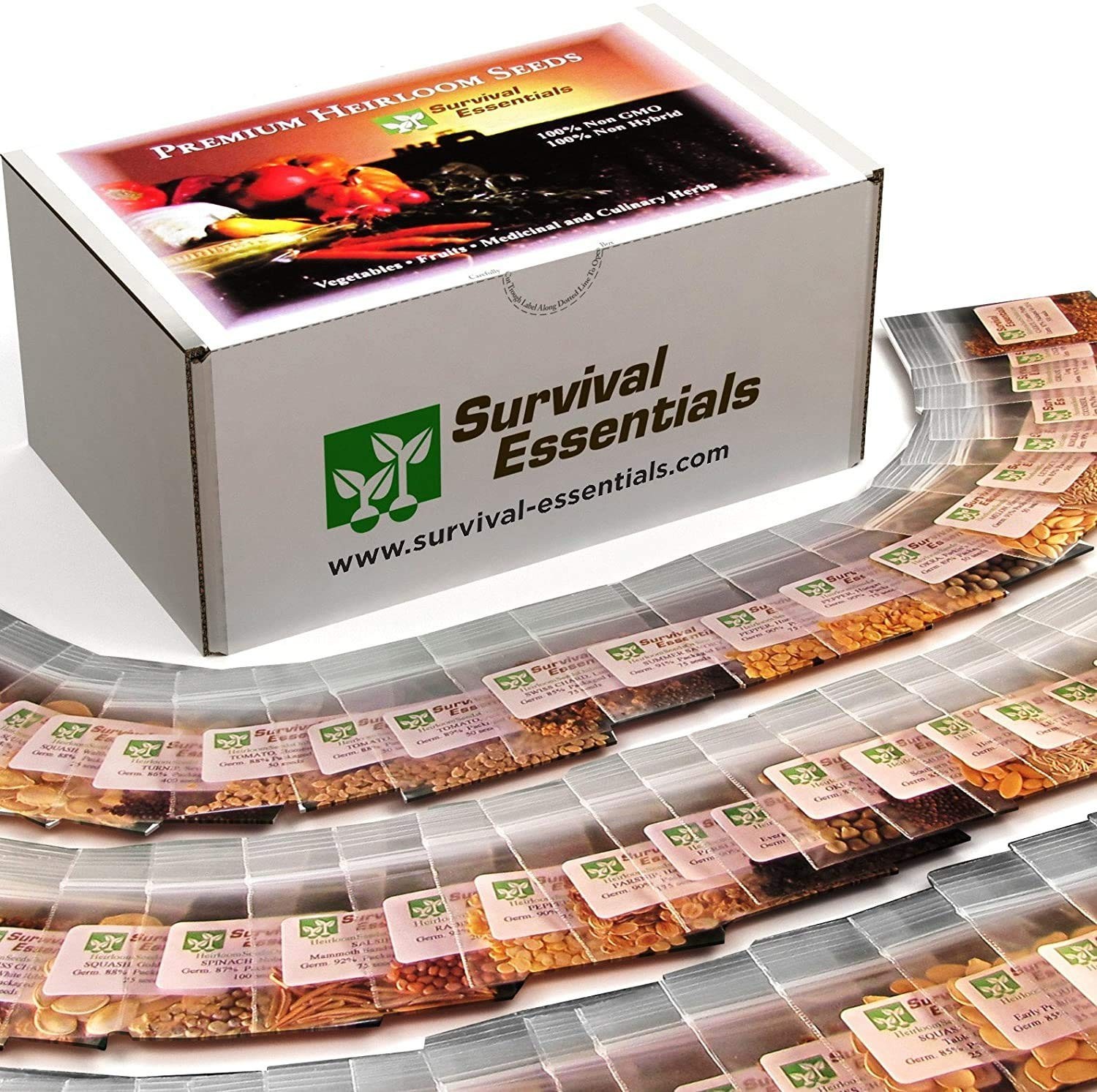 Heirloom Seed Vault – 100 Varieties, 17,500+ Non-GMO Vegetable, Fruit & Herb See