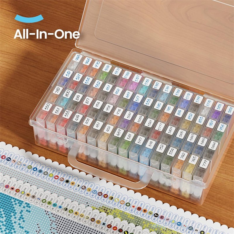 64 Slots Plastic Seed Storage Box Organizer With Lid Garden Seed Container Box
