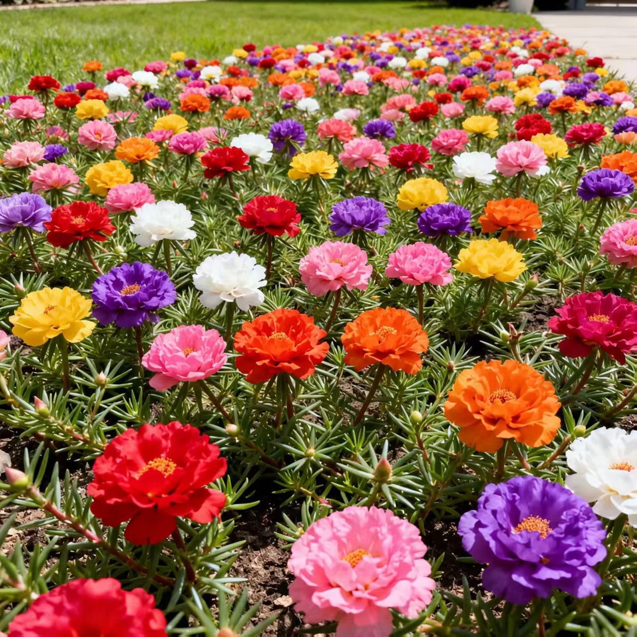 20,000+ Moss Rose Seeds (Portulaca Grandiflora) – Mixed Color Perennial Groun…