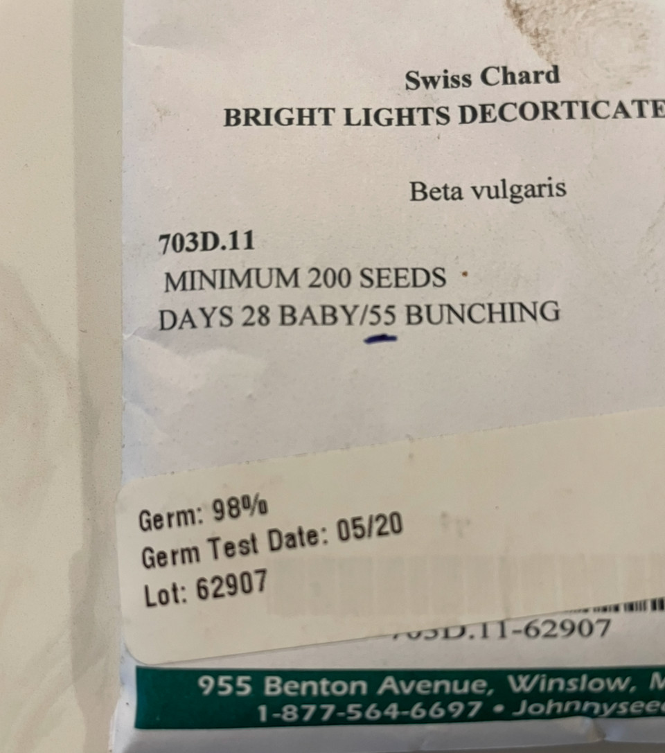 johnny’s selected seeds swiss chard seeds
