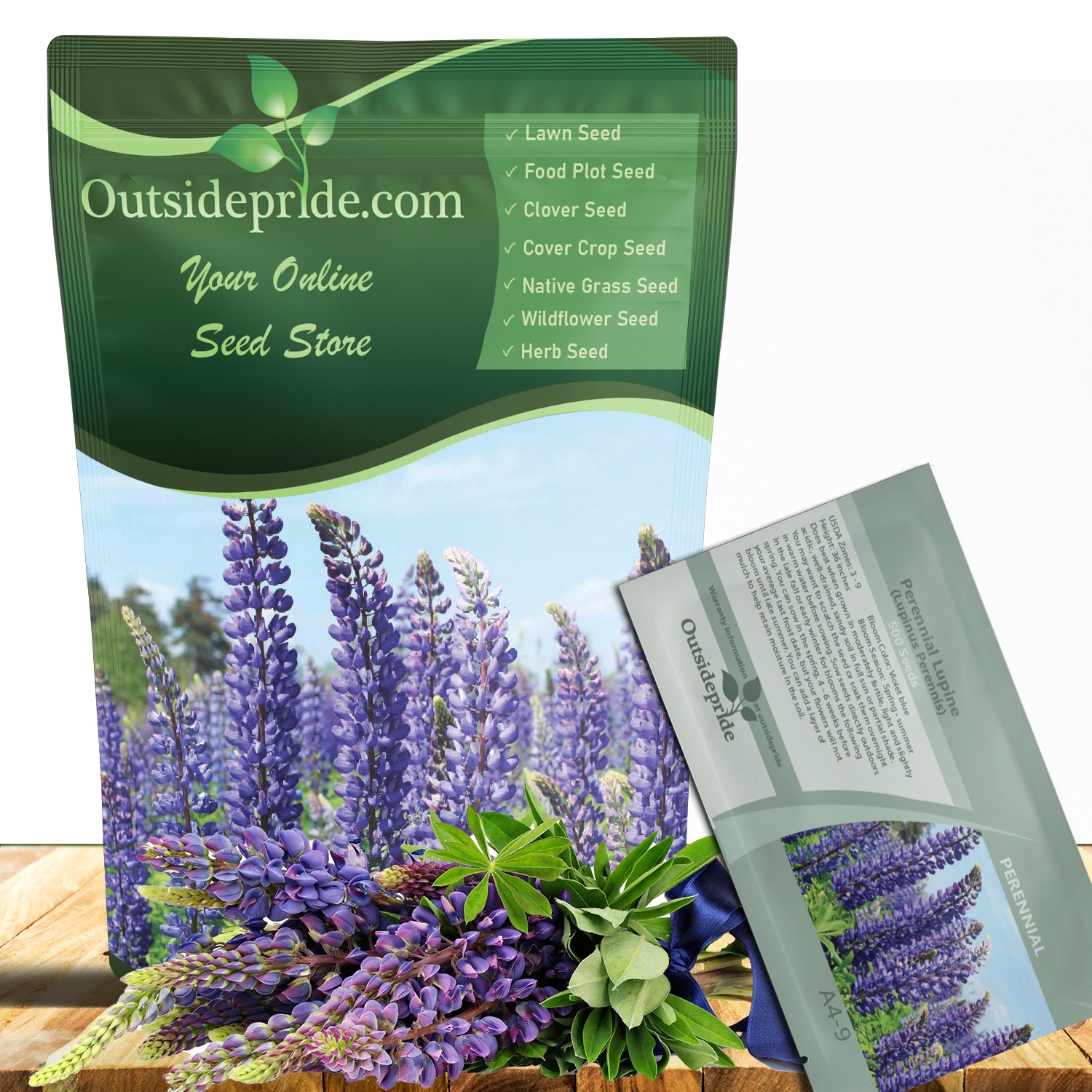 5 LBS Blue Perennial Lupine Seeds For Planting | Lupinus Perennis Wild Flower
