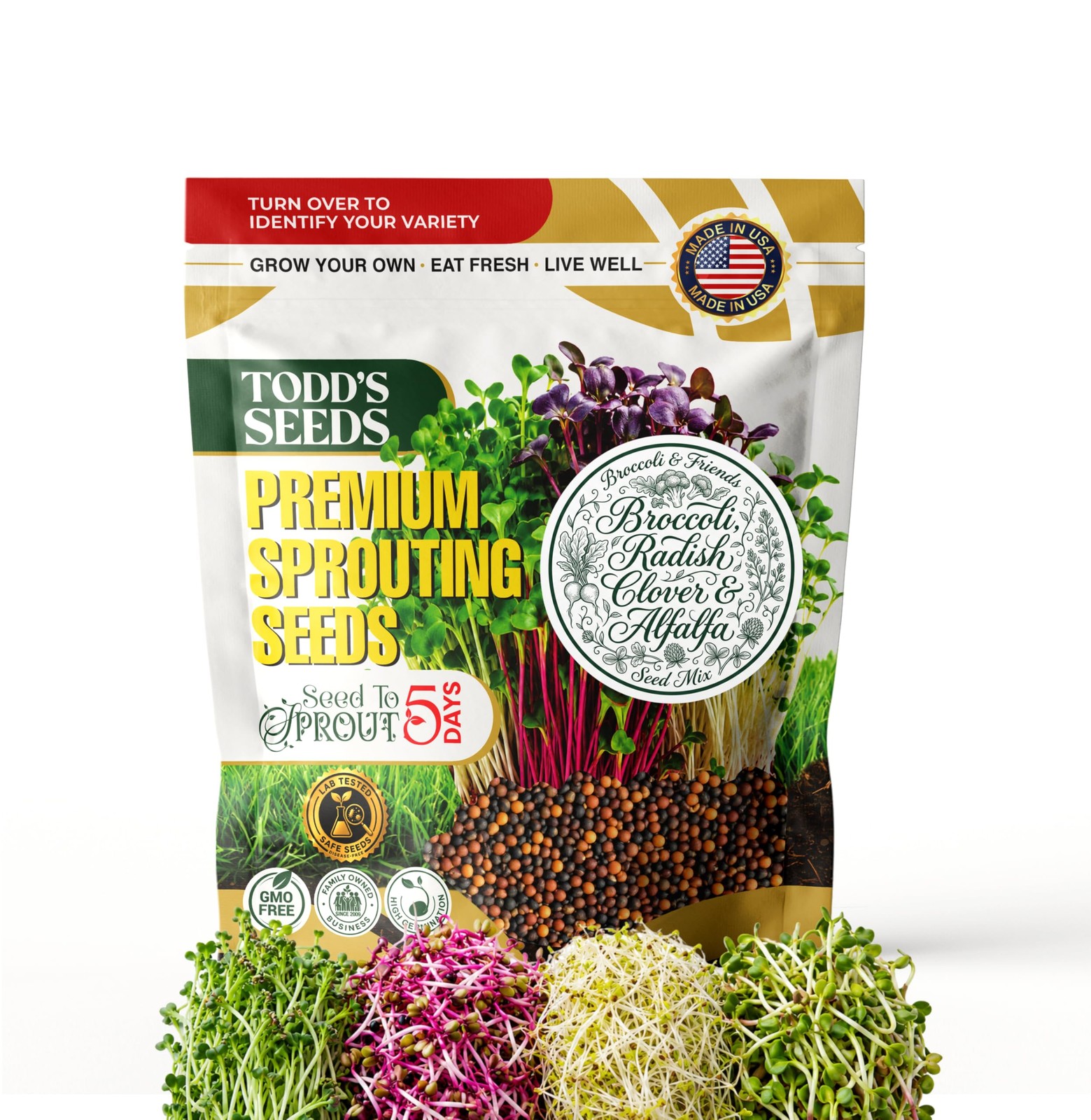 Broccoli & Friends Sprouting Mix, 1/2 lb – Non-GMO