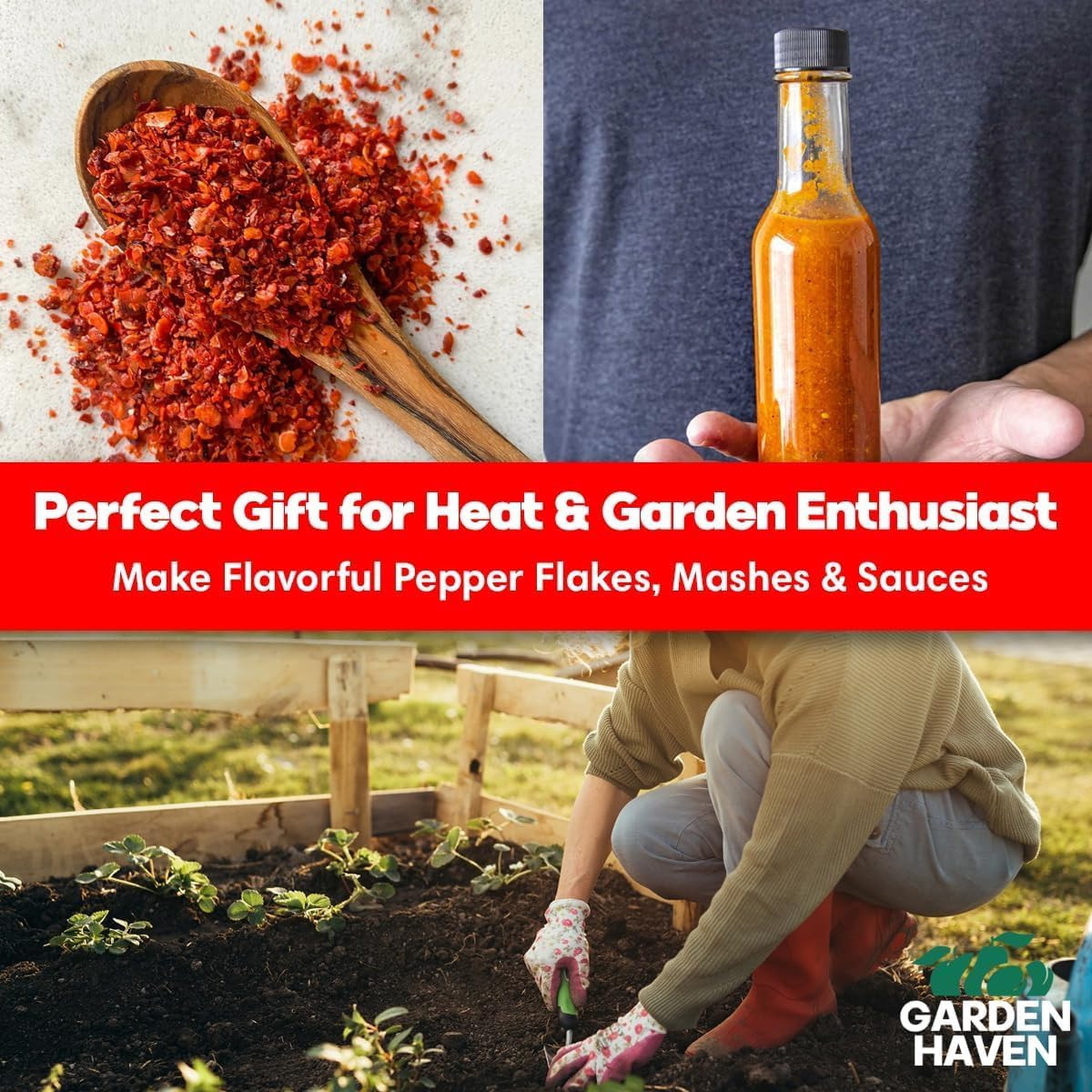 Carolina Reaper Ghost Pepper Grow Kit – All in One Starter Grow Kit – Bhut Jolok