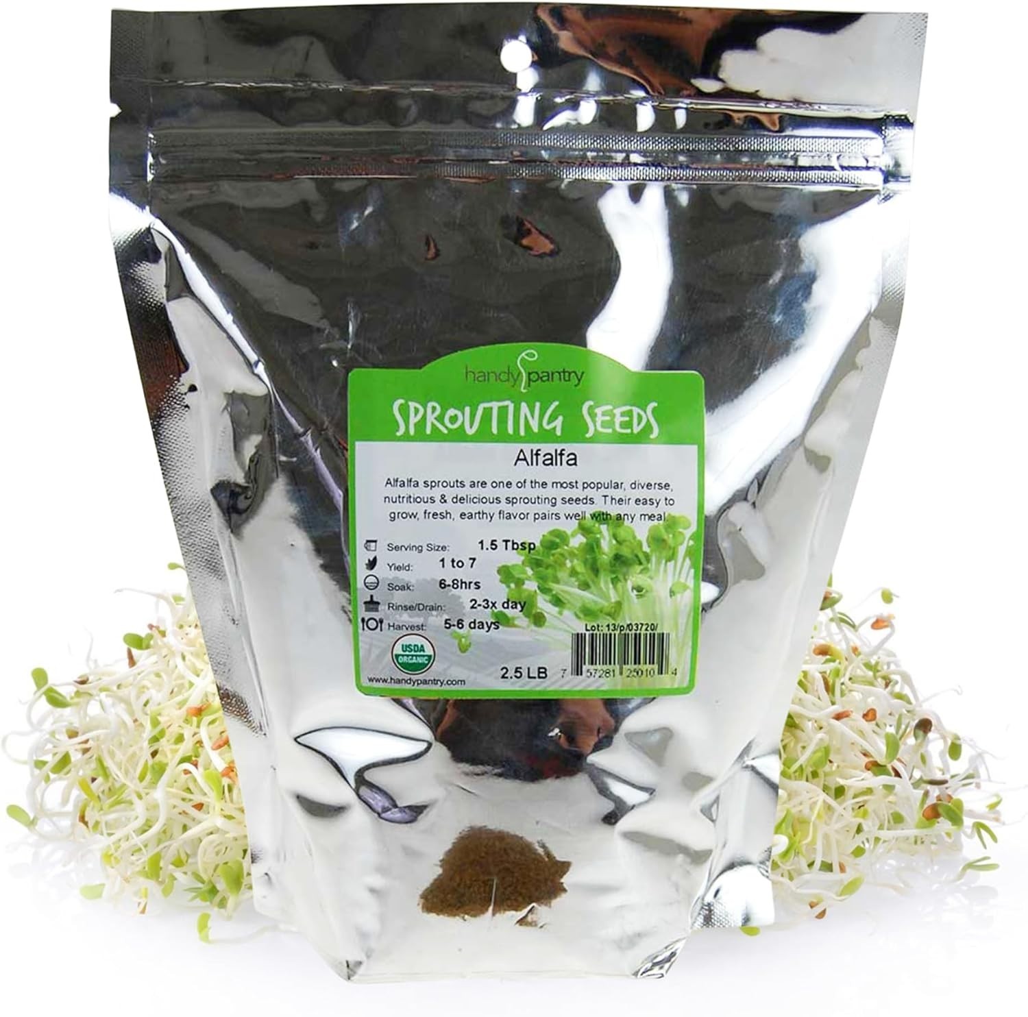 Organic Alfalfa Sprouting Seeds 2.5 Lbs – High Germination