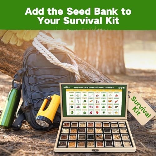 32 Varieties Non-GMO Heirloom Seed Bank for Zone 9 – Gardening Gifts for All