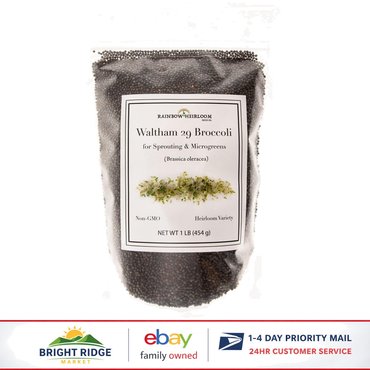 Bulk Broccoli Seeds for Indoor Gardening – Non-GMO & Heirloom Variety 1 LB
