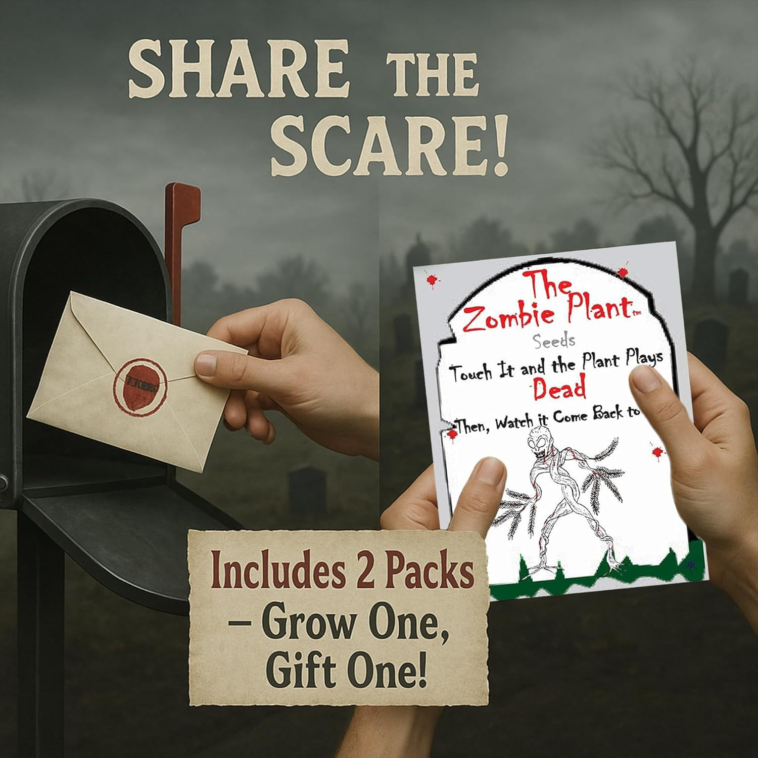 Zombie Plant Seed Packets – Grow a Live Sensitive Plant That Plays Dead When Tou