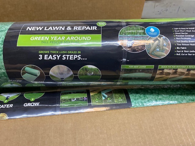 Grotrax Biodegradable Grass Seed Mat – 100 sqft Year Round Green – Grass Seed