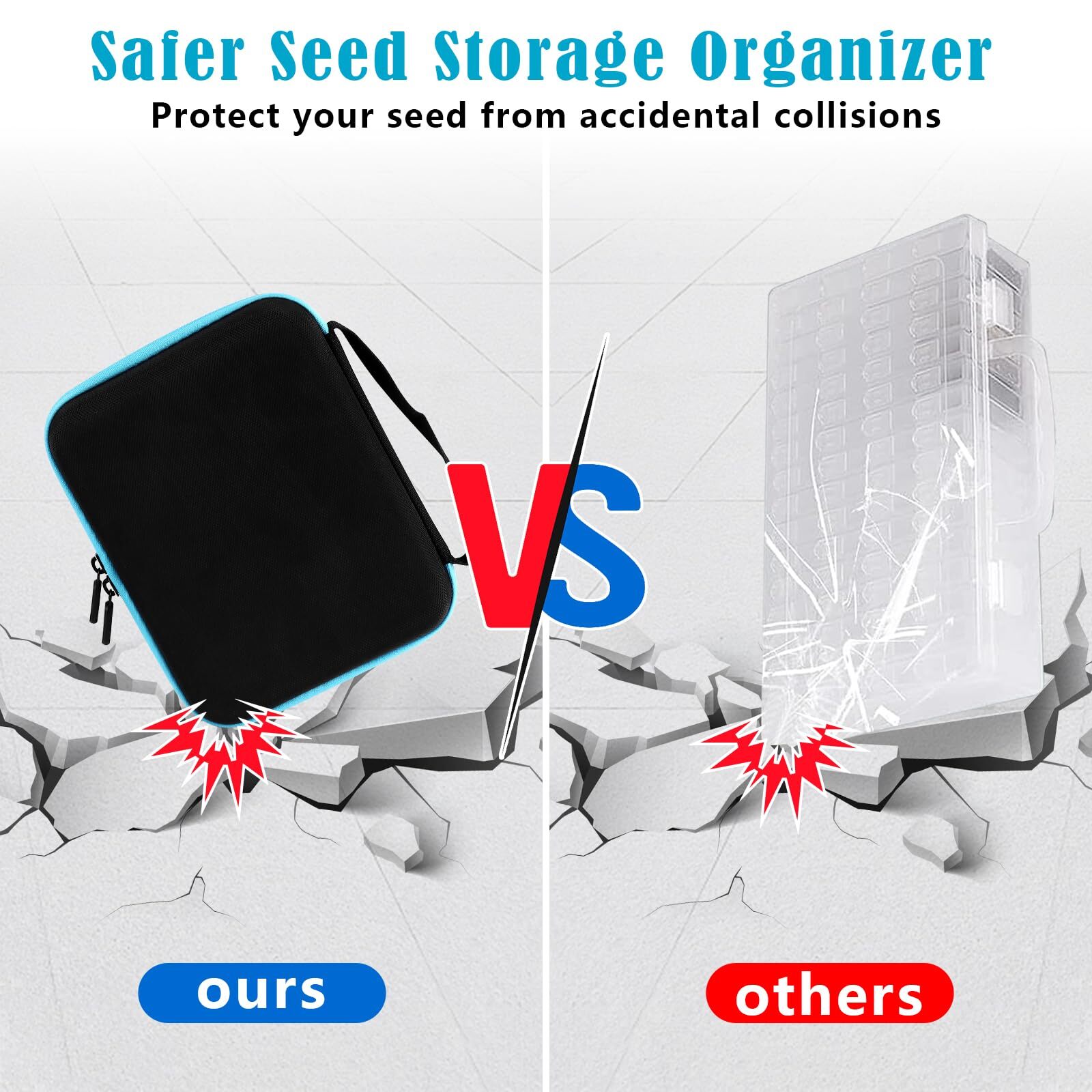 30 Slots Seed Storage Organizer Box with Zipper Bag for Flower Plants Garden