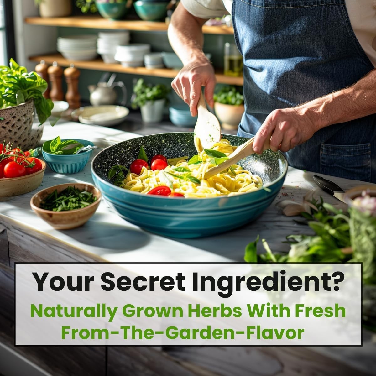 Indoor/Outdoor Herb Garden Seed Kit with 5 Heirloom Varieties for Fresh Flavor