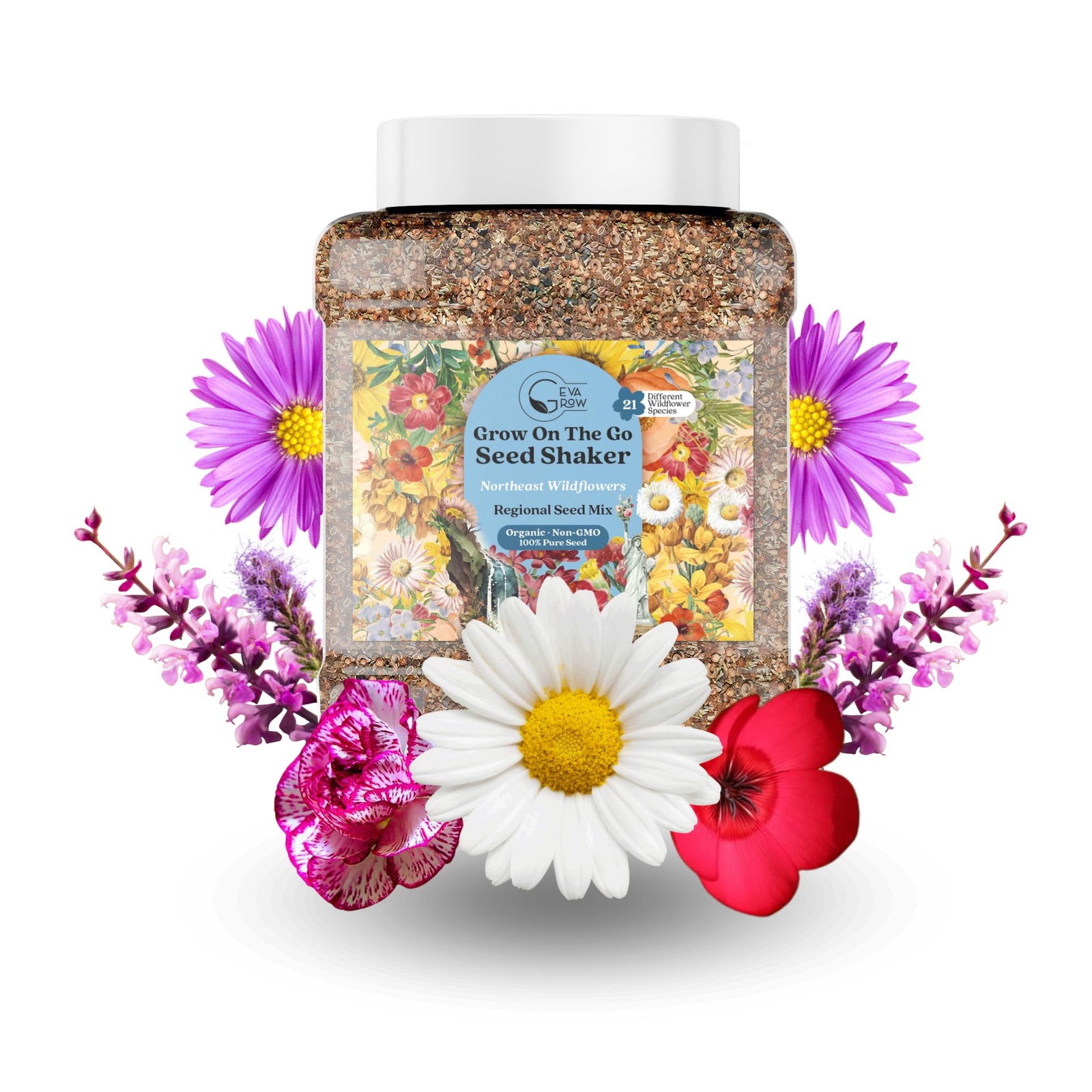 Regional Wildflower – Northeast USA Wildflowers – 100% Pure – Organic, Non-GM…
