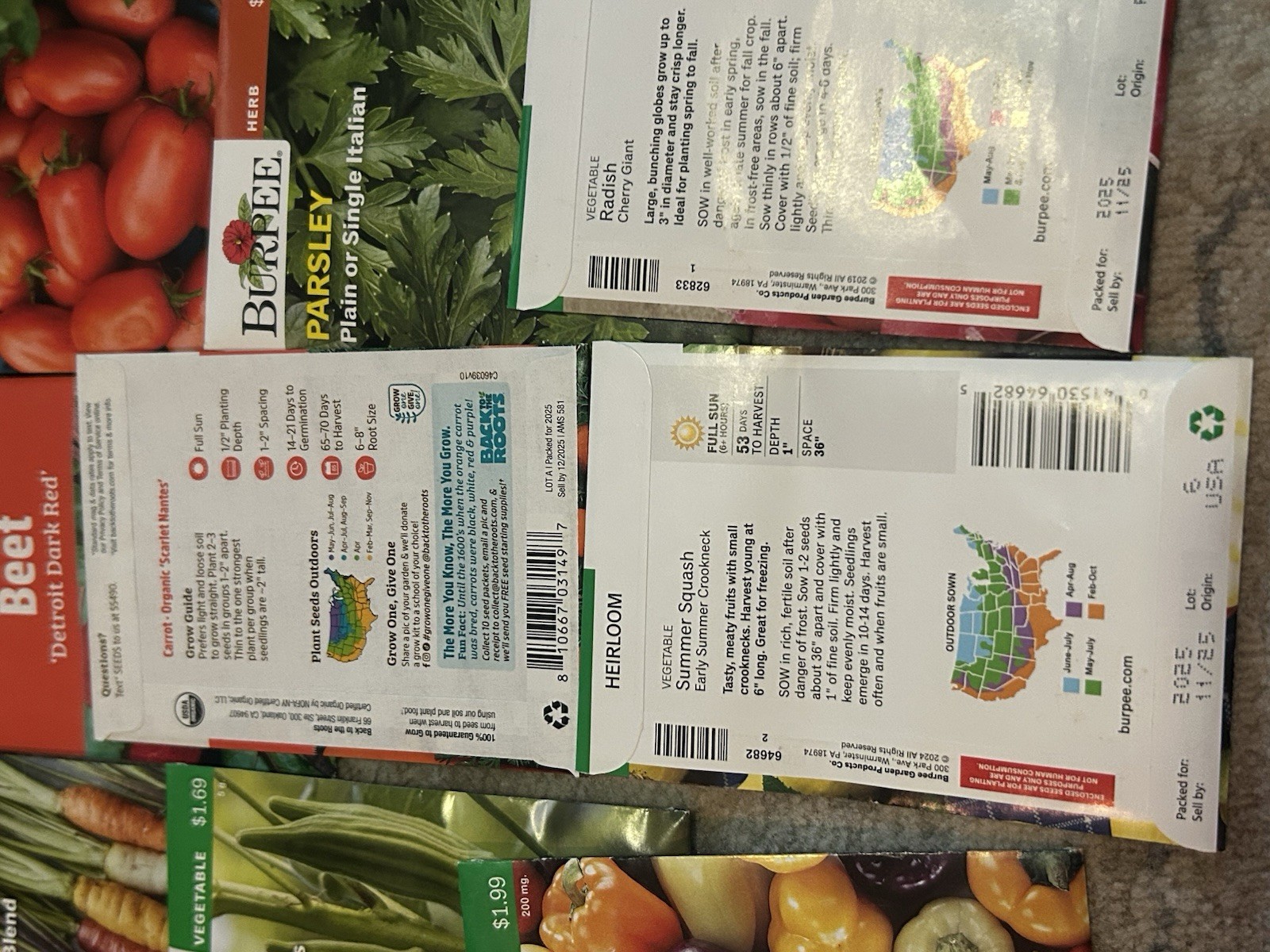 Lot K seeds Vegetable, flowers And Herb Seed Packets Packs 2025 mix gardening.