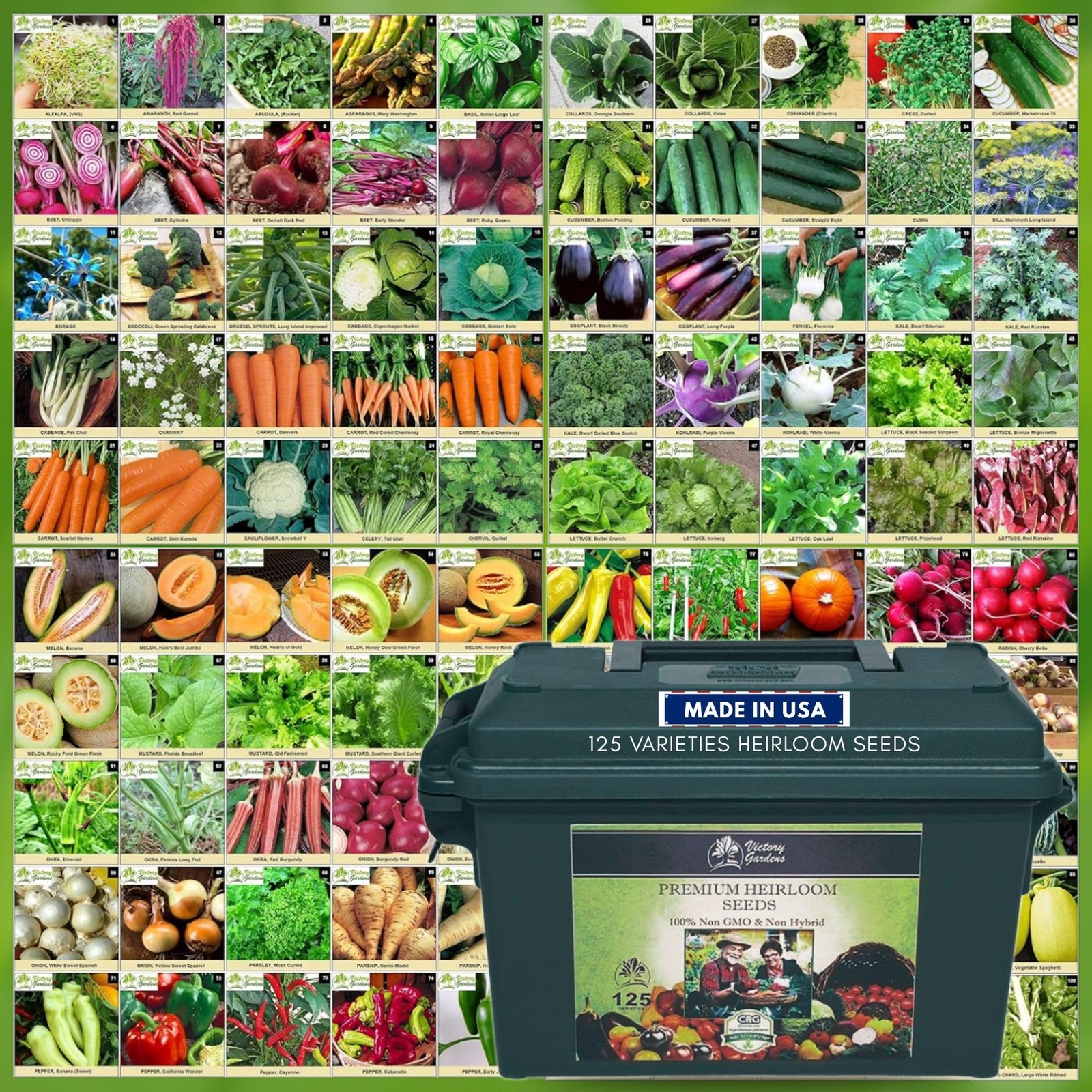 Garden Seeds Vegetable Variety Pack for Planting – Grow 125 Varieties of Heir…