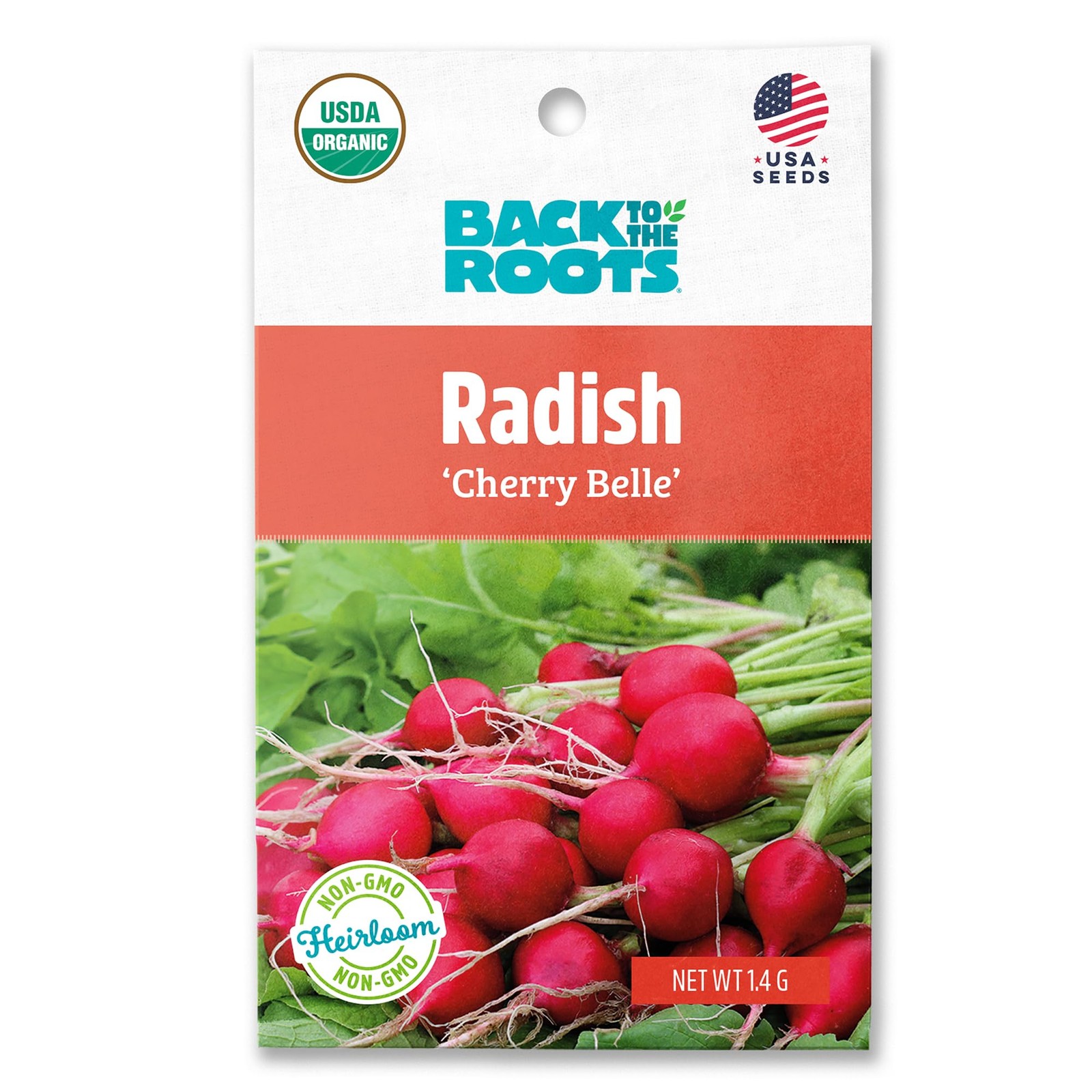 Back to The Roots 100% Organic Seed Packet – Radish ‘Cherry Belle’ 1.4g