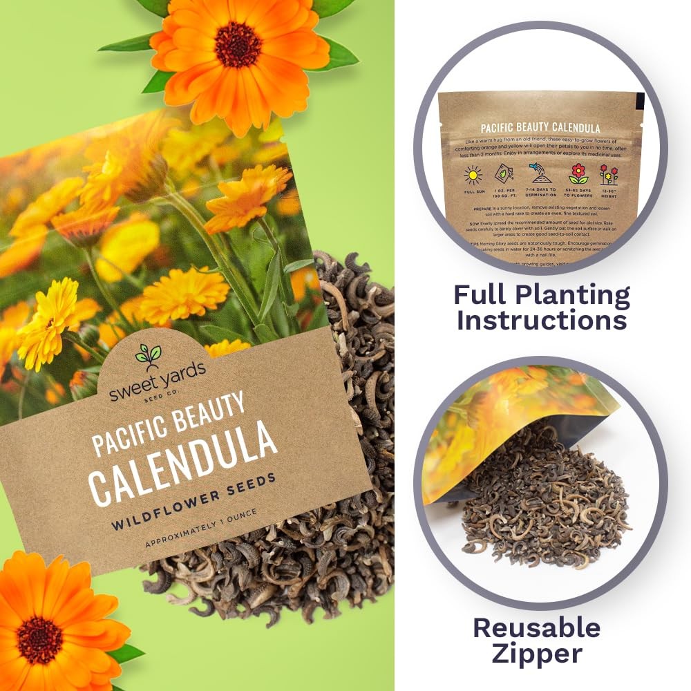 Calendula Pacific Beauty Mix 3000 PCS Wildflower Seeds Officinalis Plant